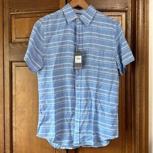 NWT linen blend The Original Ben Sherman button down short sleeve shirt size S